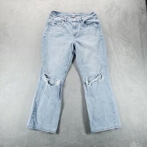 American Eagle Jeans Womens 12 Blue 90s Bootcut Light Wash Distressed